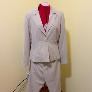 Signature Beige Blazer and Skirt Ensemble